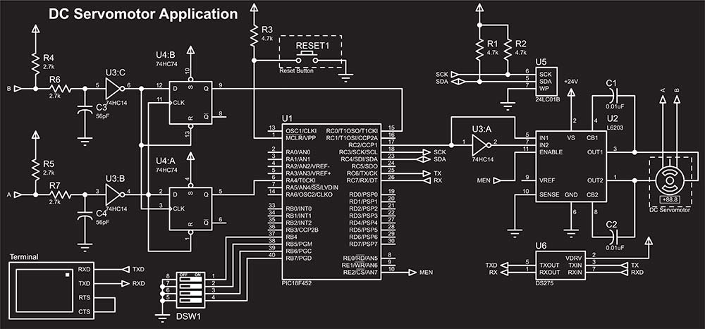 A schematic diagram with the electrical symbols connected