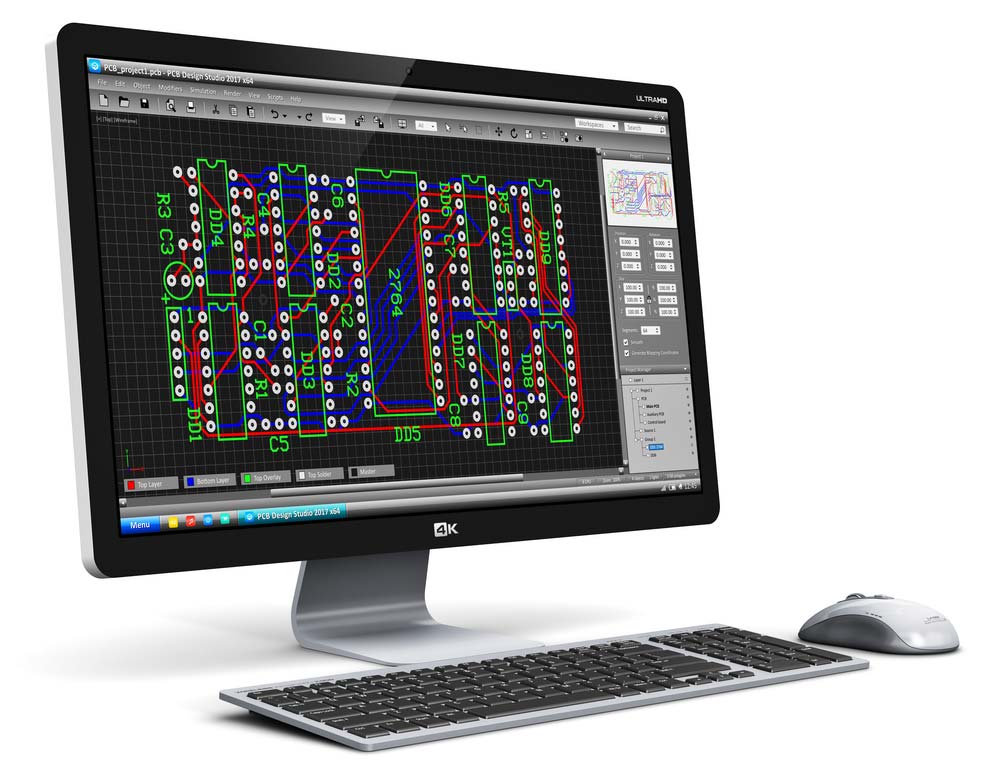 PCB layout design using CAD software