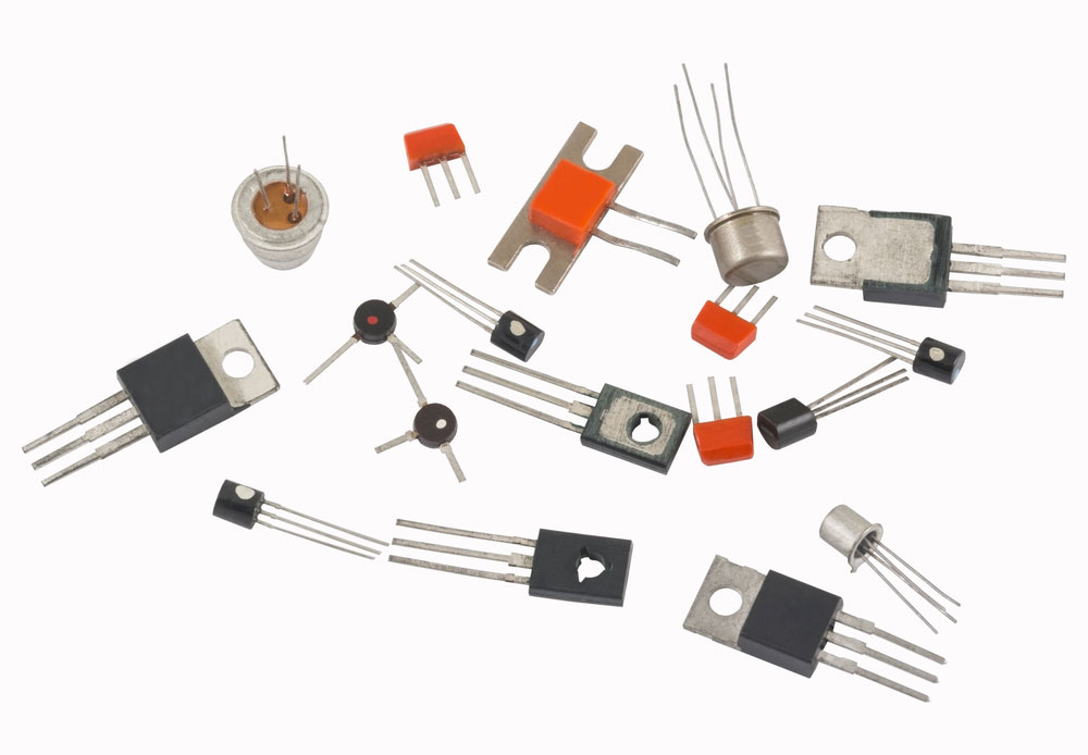 Different types of transistors with pinouts